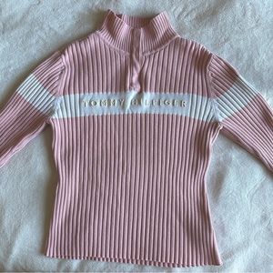 Women’s Tommy Hilfiger Ribbed Collared Sweater / Turtleneck | L/G | Baby Pink